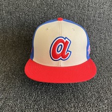 Mitchell & Ness MLB Atlanta Braves Fitted Flat Brim Tri-Color Baseball Cap