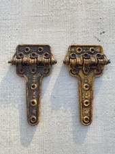 Reclaimed Vintage Cast Iron Railroad Box Car Door Hinge Lot. As Found 