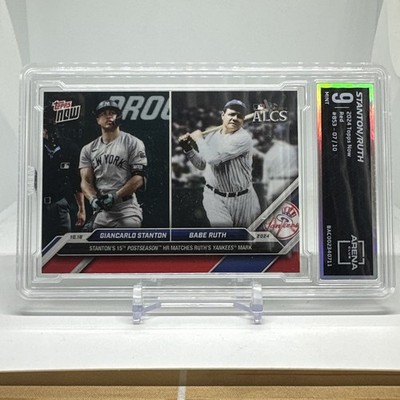 2024 TOPPS NOW RED #853 BABE RUTH/GIANCARLO STANTON 7/10 ARENA 9 MINT YANKEES