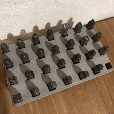 Vintage C.H. Hanson Heavy Duty 27 Piece Stamp Set. Alphabet Plus Ampersand. 1/8 