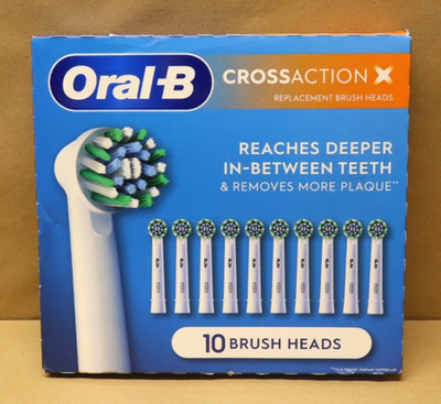 Oral-B Cross Electric Actin Replacement Brush Heads, 10-Pack - White