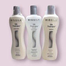BioSilk Silk Therapy Set shampoo 12 oz.  conditioner 12 oz.  serum 12 oz. 