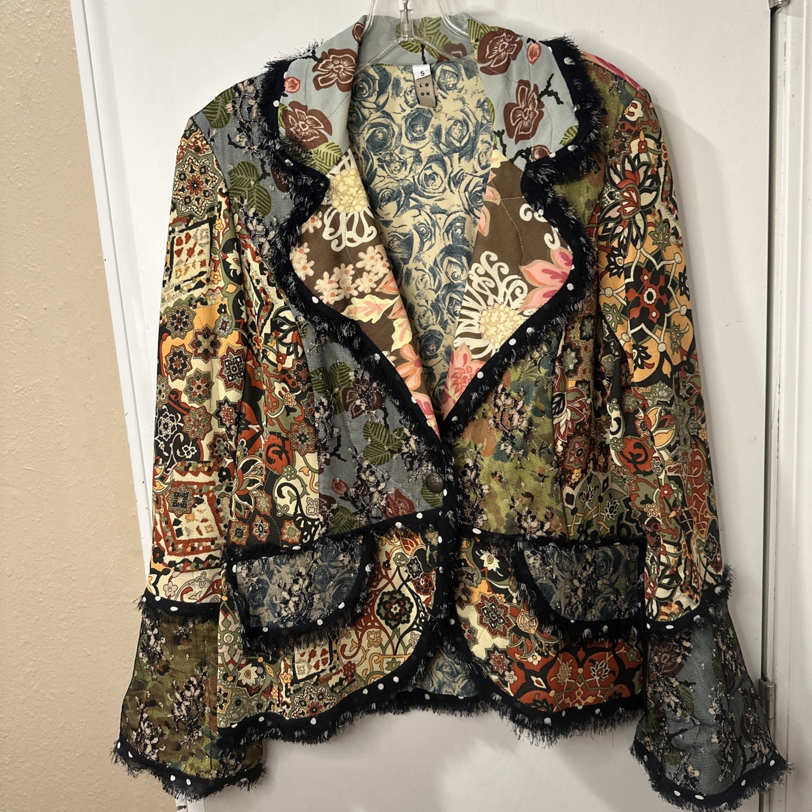 LOOK Patchwork Women’s Jacket Small Boho - image 1