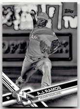 2017 Topps #194 A.J. Ramos Black & White Negative Miami Marlins Baseball