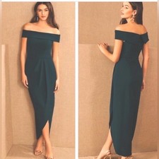 BHLDN THOMPSON OFF-SHOULDER GOWN EMERALD GREEN SIZE 4 Wedding Gala Formal NYE