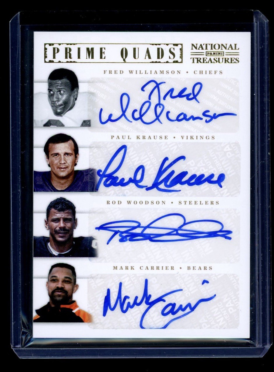 2012 National Treasures Prime Quads Woodson Carrier Williamson Krause Auto /25