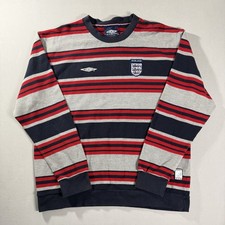 Vintage Umbro England Football Sweatshirt Men’s 2XL Striped Multicolor