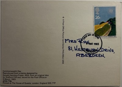 Post Office Picture Card Series'' zur Feier des Commonwealth Day 1983 26P Gest. 
