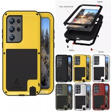 For Samsung S26 S25 S24 A54 A53 LOVE MEI Shockproof Metal Armor Hard Case Cover