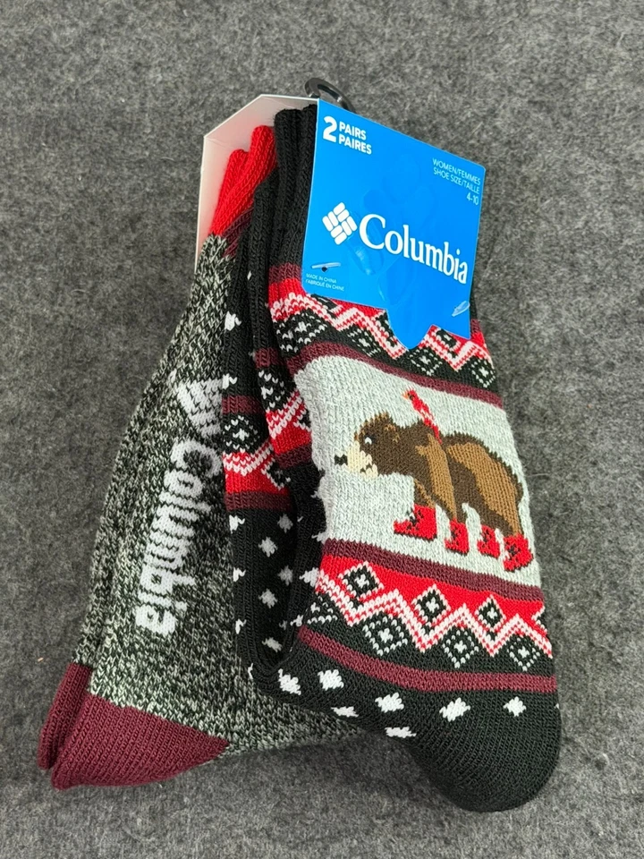 Columbia Mujer Polar Oso Polar Calcetines Térmicos Crew 2 Pares Zapato Talla 4-10 Nuevo con Etiquetas Foto 2 de 2