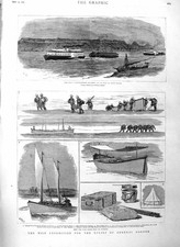 Original Old Antique Print 1884 General Gordon Nile Expedition Staffordshi 19th