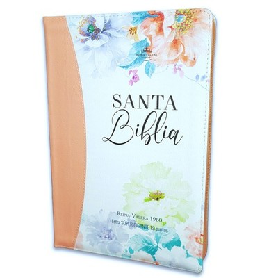 Biblia con Cierre Letra Super Gigante 19 puntos RV1960 con indice y canto floral