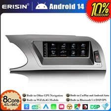 Qualcomm 8-Core 4+64Go Android 14 GPS Autoradio pour Audi A4/S4/RS4 WiFi CarPlay