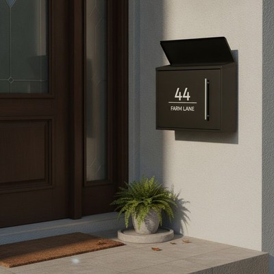Schwarzer Wandbriefkasten abschließbar Briefkasten Outdoor modern Briefkasten