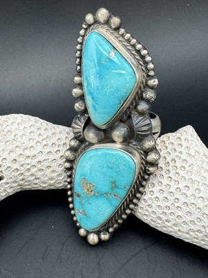 Kingman Turquoise And Silver Native American Ring Navajo Artist Sheila Becenti