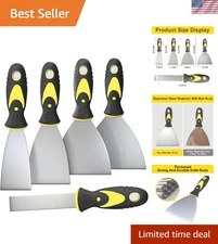 5-Piece Stainless Steel Putty Knife Set - 1 to 5 Inch, Rust-Resistant Scrapers