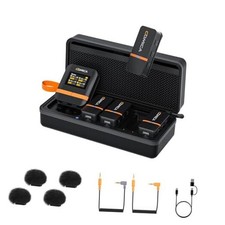 Vimo Q 4 Channel Wireless Lavalier Microphone System with Noise Black