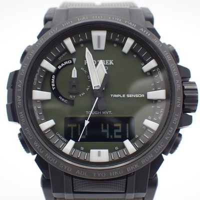Casio Pro Trek Climber Line Triple Sensor Ver.3 Solar Radio Ana-Digi Khaki Dial