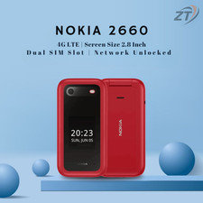 New Boxed Nokia 2660 Flip 4G Red 4G Unlocked Dual Sim Genuine UK Stock