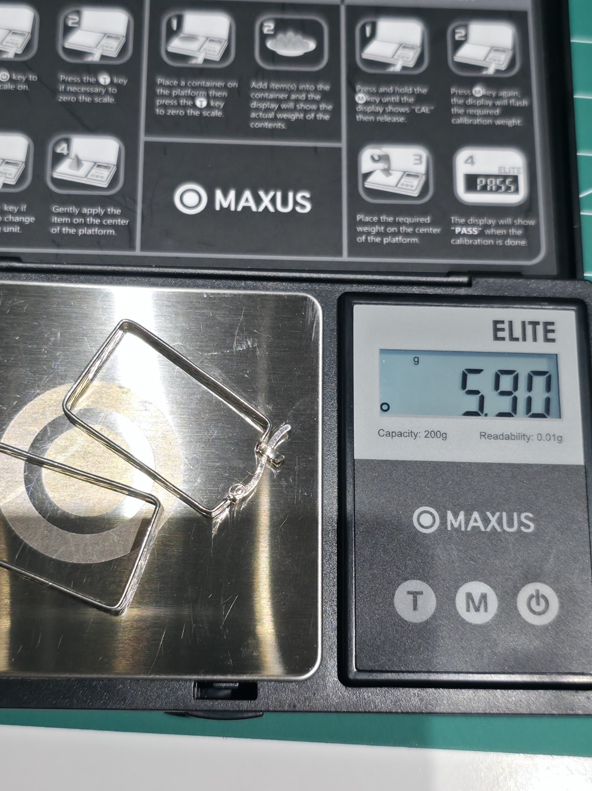 Sterling Silver Rectangular Hoop Earrings 925 Tex… - image 6