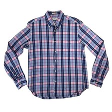 GANT Button Down Shirt Men M Plaid Pink Blue Cotton Oxford Preppy