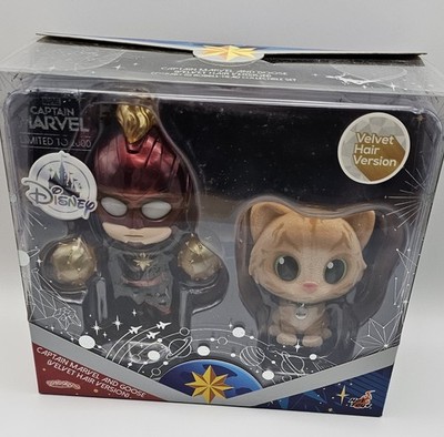 Disney Captain Marvel And Goose Velvet Hair Version Limited Edition 2000 Bobble.