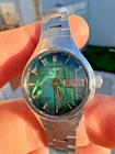 Seiko Automatic Ladies Watch 2706-0310 Green Dial Vintage Faceted Crystal