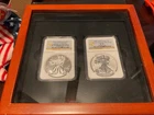 2013 W West Point American Eagle 2 Coin Set NGC PF70 SP70 w/nice wood display