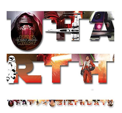 1x Disney Star Wars Geburtstag Girlande Banner ''Happy Birthday'' Neu&OVP