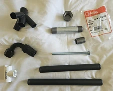 5" - 12" Black Threaded Handles or Extension Tubes – Rubber Coated – Heavy Duty