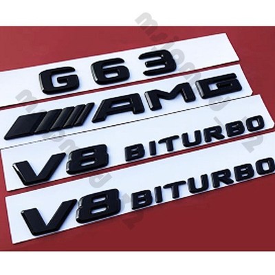 Für Mercedes G63 AMG V8 Biturbo Schriftzug Auto Embleme Aufkleber Schwarz Glanz