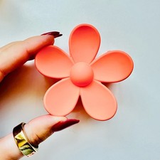 NEW FREE PEOPLE Bright Orange Daisy Flower Claw Clip Hair Retro Oversized Updo