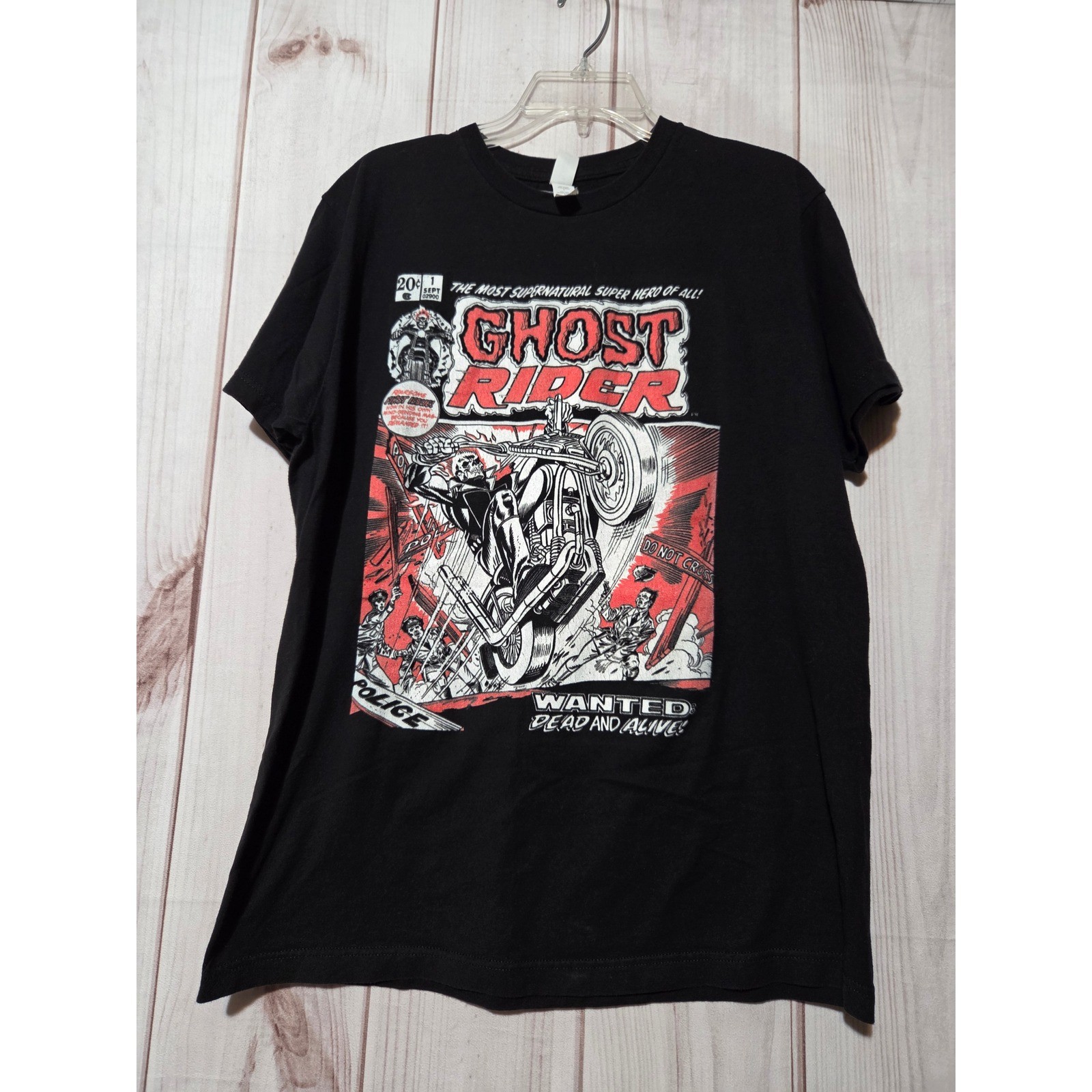 Marvel Ghost Rider Comic Book Cover Graphic T-Shirt Black Mens Large Tultex