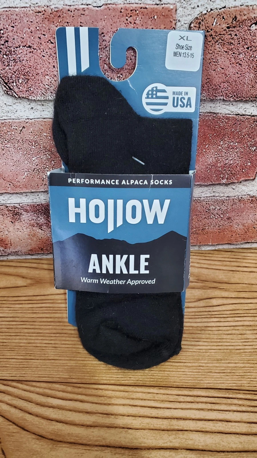 Hollow Alpaca Ankle Socks Men Size XL 13/15 Black Performance Running Hiking NEW
