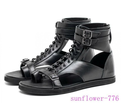 Para hombres Cuero Con Cordones Sandalias Gladiador Romano Ojotas Zapatos  Botas Anillo del dedo del pie caliente | eBay