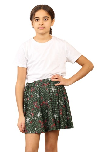 Girls Mini Flared Skater Skirt Elasticated Waist Stretchy Casual Everyday Wear - Picture 58 of 66