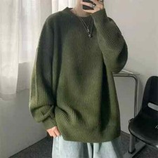 2025 Autumn Pullover Sweaters Men Casual Sweater High Street Fashion Jumpers