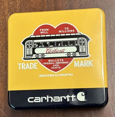 Metal Carhartt Empty Wallet Tin 5 1/8in. x 5 1/8in. x 1 1/2in.