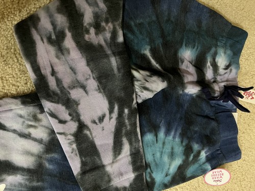 Justice Tie Dye Joggers Pants Size 8 Yrs( Left Leg Print Dance In Silver) Cute! - Picture 7 of 8