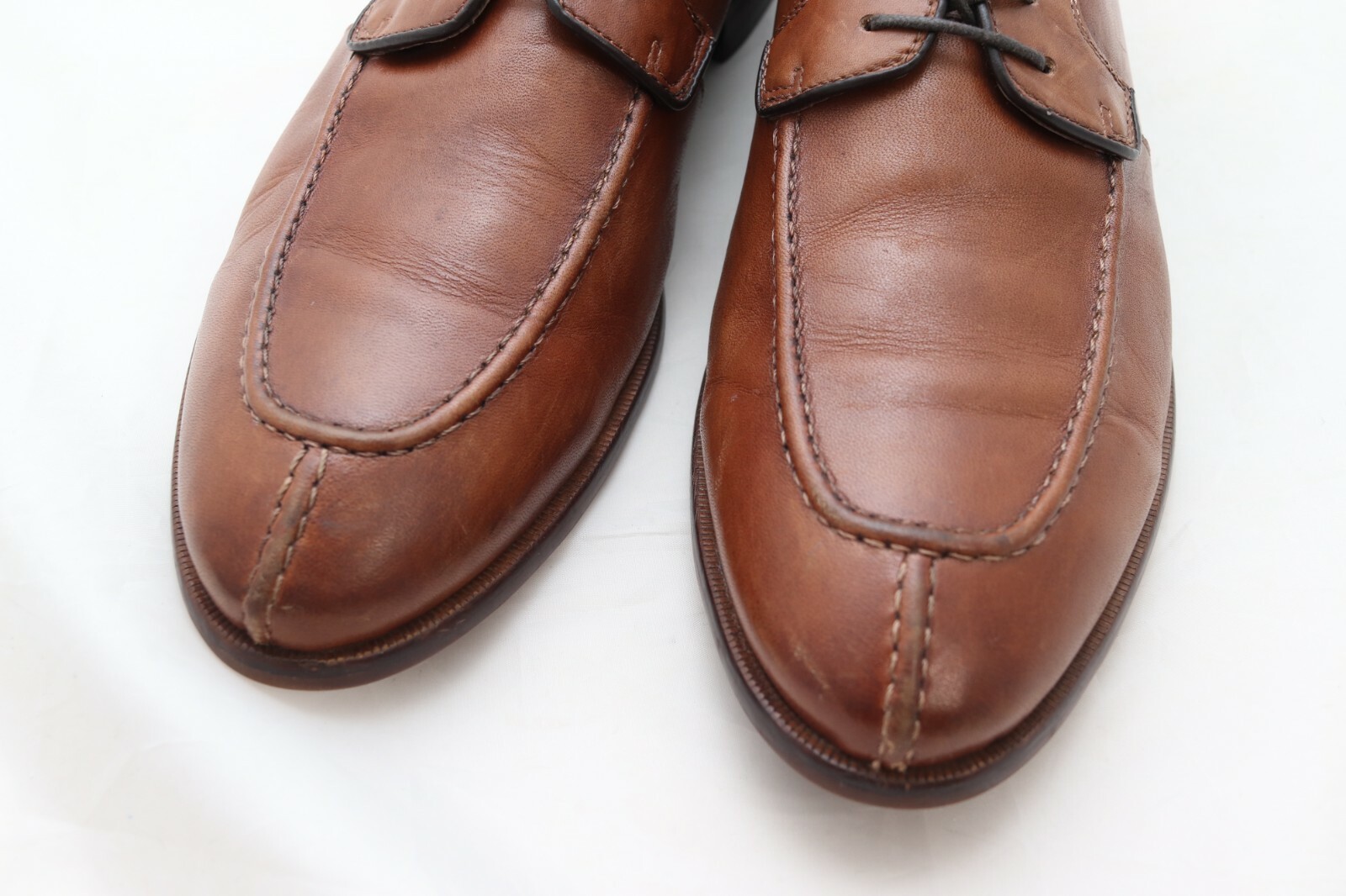 SAOLA WINTHROP Brooks Men's Size 10.5 Oxford Leather Split Toe Cognac Brown