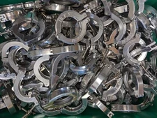 (10) brand new / pristine used KF40 clamps - 40% lesker list - varian conflat