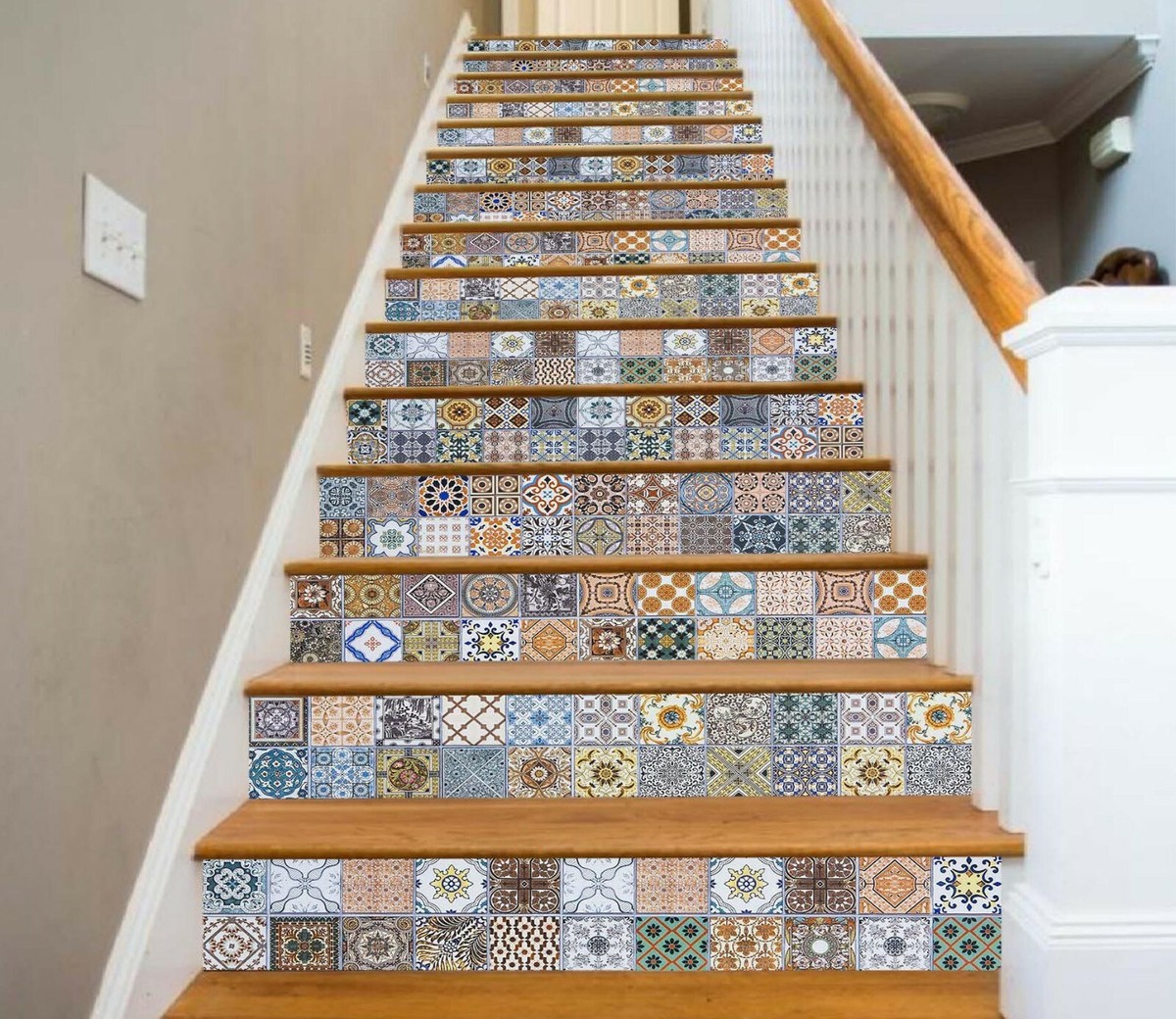 3D Color Starry 304NA Stair Risers Decoration Photo Mural