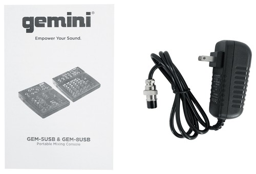 Gemini GEM-08USB 8-Ch. Bluetooth Mixer USB 8 Ins/2 Bus/3 Band EQ+Mics+Headphones - Picture 7 of 12
