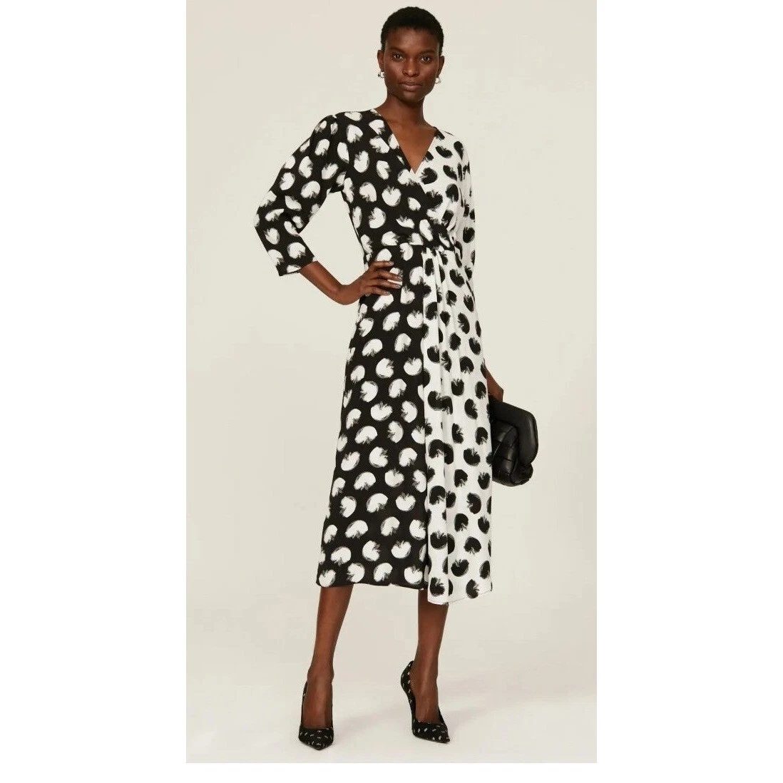 Run the runway size 4 Danotta palm wrap polka dot hugo Boss dress