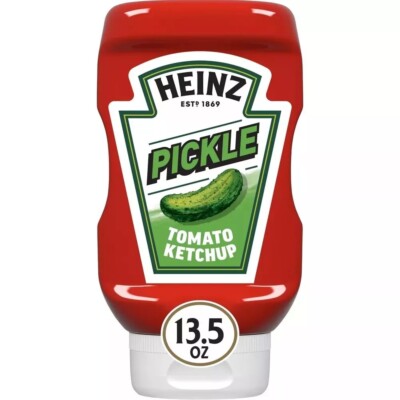 Heinz Pickle Tomato Ketchup, All Natural, Gluten Free, Vegan, Kosher, 13.5 Ounce