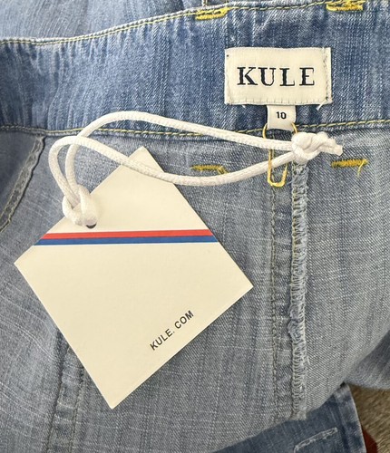 Kule NWT Women's Blue Lyocell Cotton Blend High Rise Cargo Pocket Pants Size 10 - Picture 3 of 4