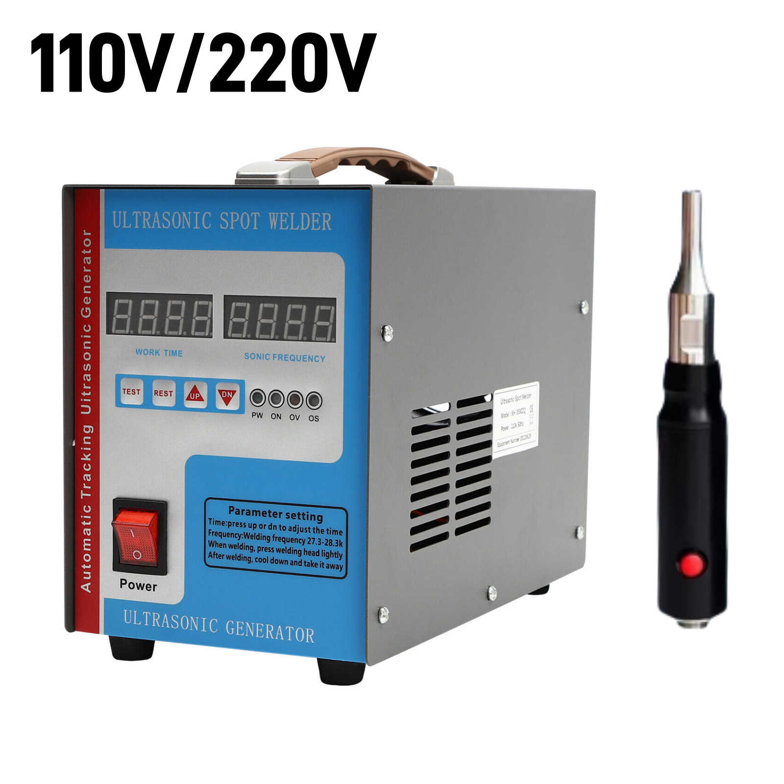 110V/220V Ultrasonic Spot Welding Machine Handheld Plastic Welder For ABS/PP/PE