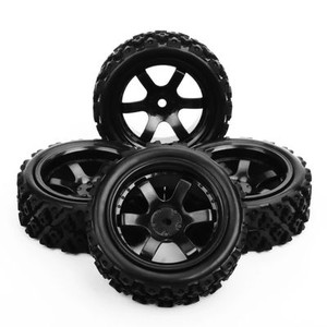 4Pcs Rally Tires & Wheels For 1:10 RC Car - 12mm Hex Fit HSP, HPI Off-Road RC