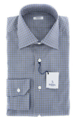 Barba Napoli Schwarz Kariertes Hemd - Slim - (BN20000010U10)