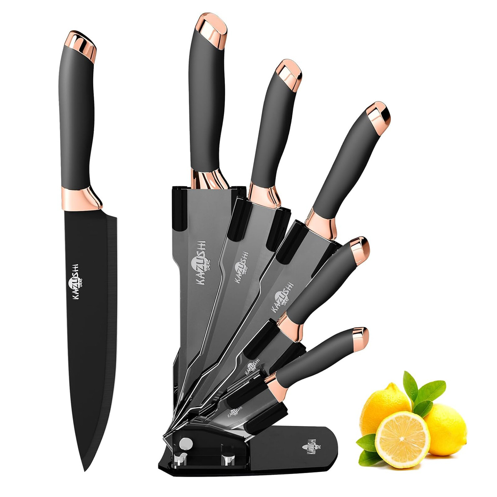 6-teilig Profi Messerset mit Block Messerblock mit Messer Küchenmesser Set